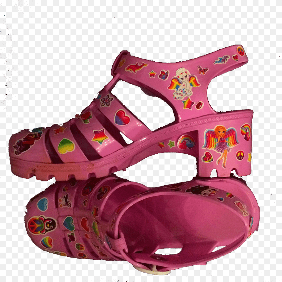 Tumblr Pastel Neon Childhood Lisafrank Sticker Pink Transparent Jelly Shoes, Clothing, Footwear, Sandal, Shoe Png