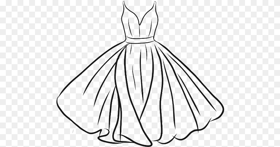 Tumblr Picsart Freetoedit Vestido Dress Vector Sketch, Fashion, Formal Wear, Clothing, Gown Free Png Download