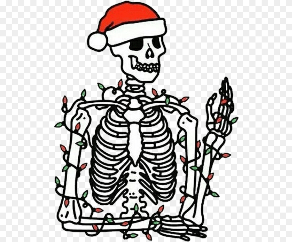 Tumblr Skeleton Bone Bones Skull Skulls Newyear You Re Dead Inside But It39s Christmas, Baby, Person, Face, Head Png Image