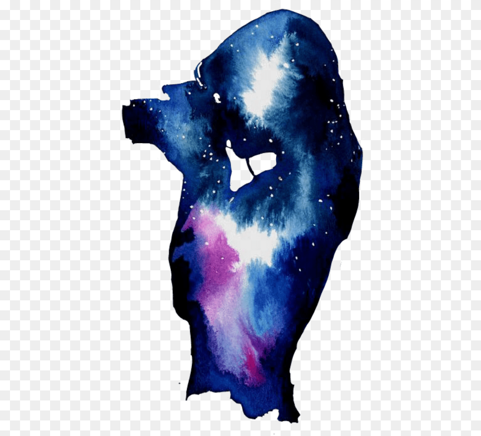 Tumblr Starrynight Galaxygirl Galaxy Girl Photograph Galaxy Girl Silhouette, Person, Purple Png