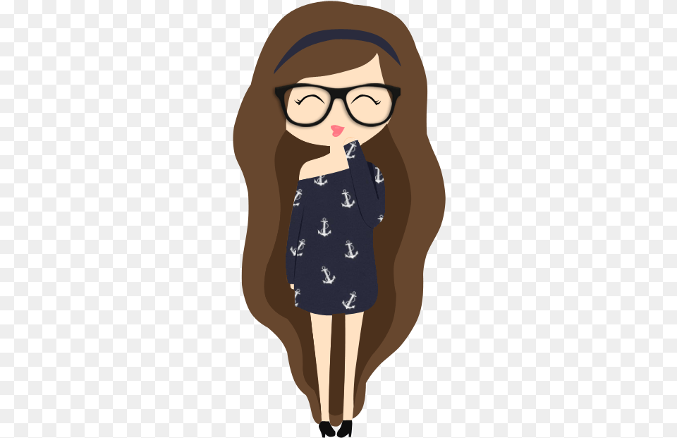 Tumblr Transparent Hipster Brown Hair Girl Clipart, Person, Accessories, Glasses, Body Part Free Png
