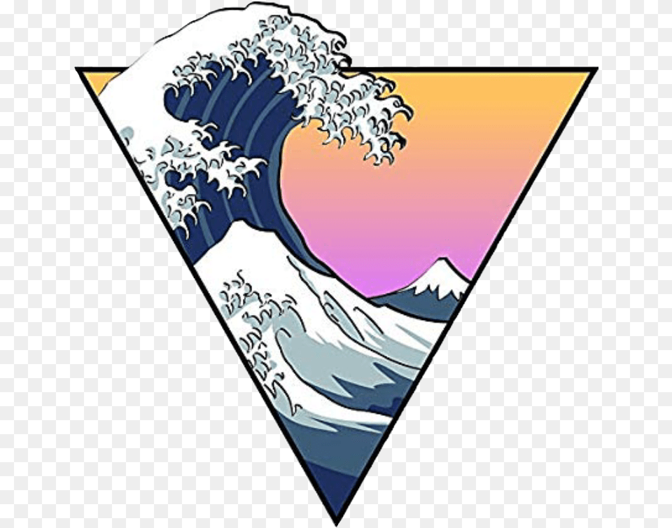 Tumblr Wave Aesthetic Blue Pink Orange Interesting Aesthetic Wave Sticker, Art, Graphics, Nature, Outdoors Free Png