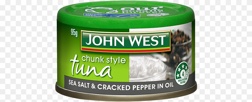 Tuna Chunks Sea Salt And Cracked Pepper In Oil 95g John West Tuna Springwater, Herbal, Herbs, Plant, Tin Free Png Download