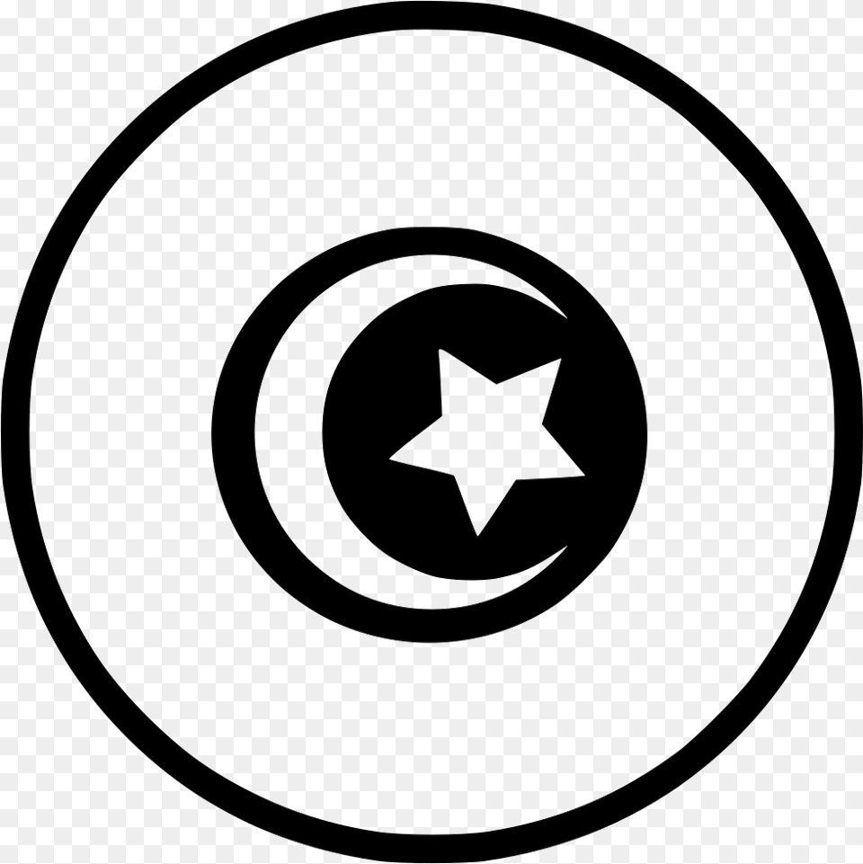 Tunisia Flag Tunisia Icon Black And White, Star Symbol, Symbol Png Image
