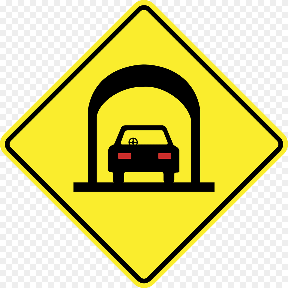 Tunnel Ahead Sign In Argentina Clipart, Symbol, Car, Transportation, Vehicle Png