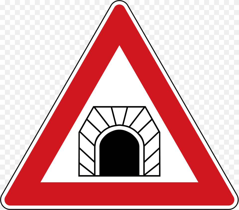 Tunnel Ahead Sign In Czech Republic Clipart, Symbol, Road Sign Png Image