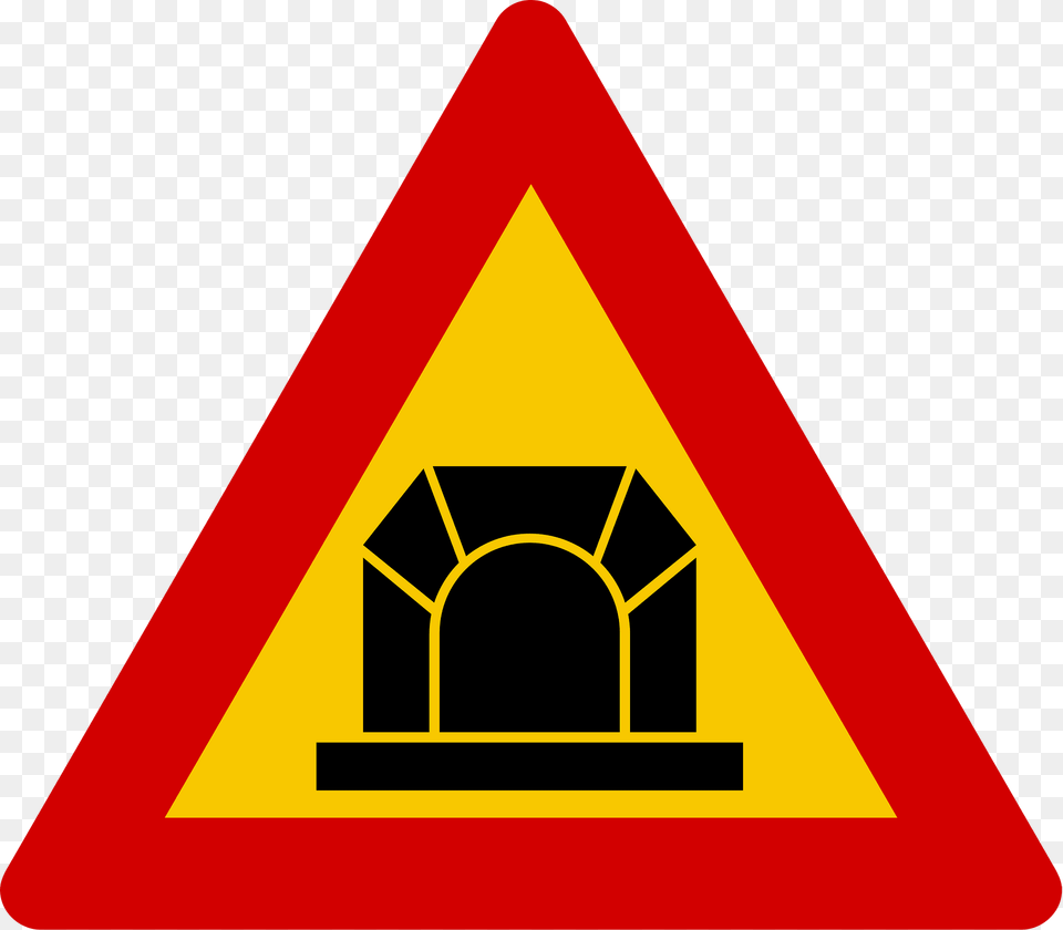 Tunnel Ahead Sign In Iceland Clipart, Symbol, Road Sign Free Transparent Png