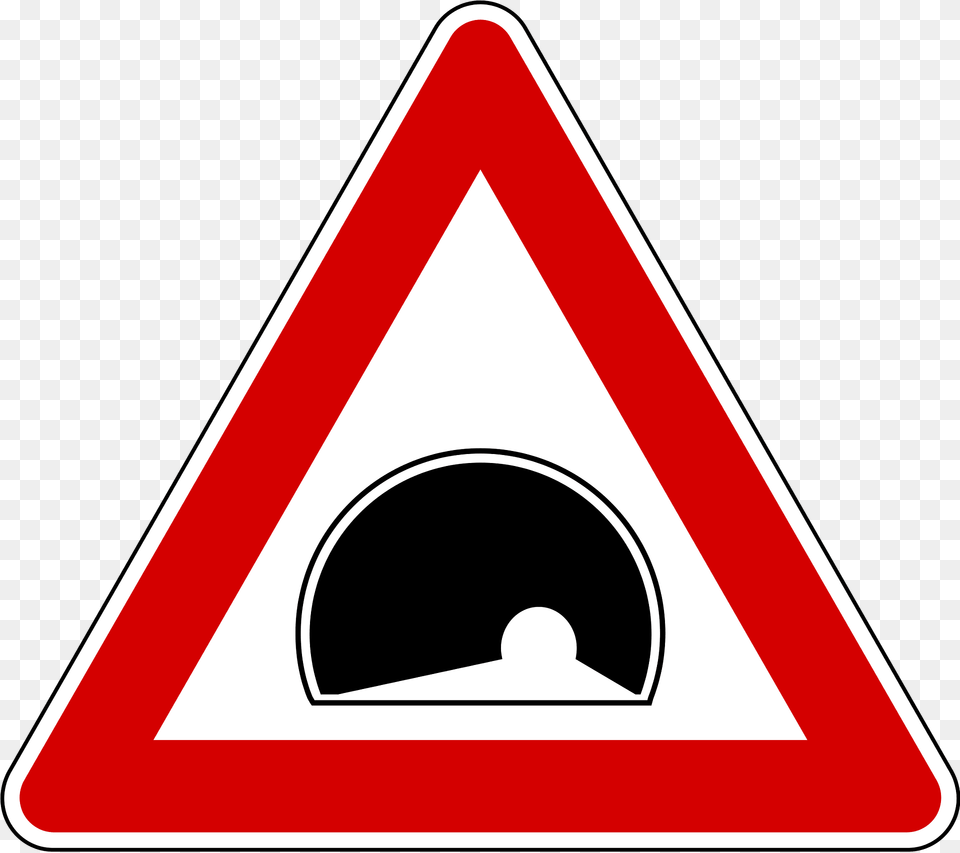 Tunnel Ahead Sign In Slovenia Clipart, Symbol, Road Sign Png