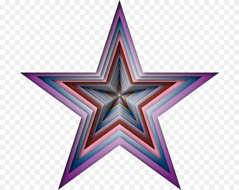 Tunnel Effect Star Abstract, Star Symbol, Symbol, Pattern, Cross Free Png