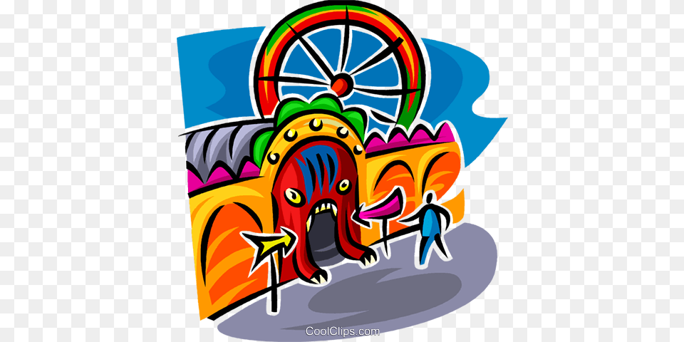Tunnel Ride Royalty Vector Clip Art Illustration, Machine, Wheel Png