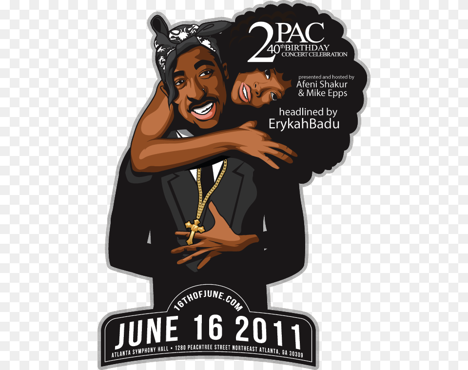 Tupac 40th Birthday, Advertisement, Poster, Adult, Face Png