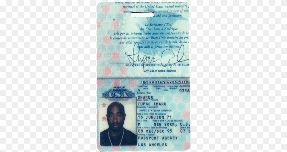 Tupac Passport, Text, Adult, Male, Man Png