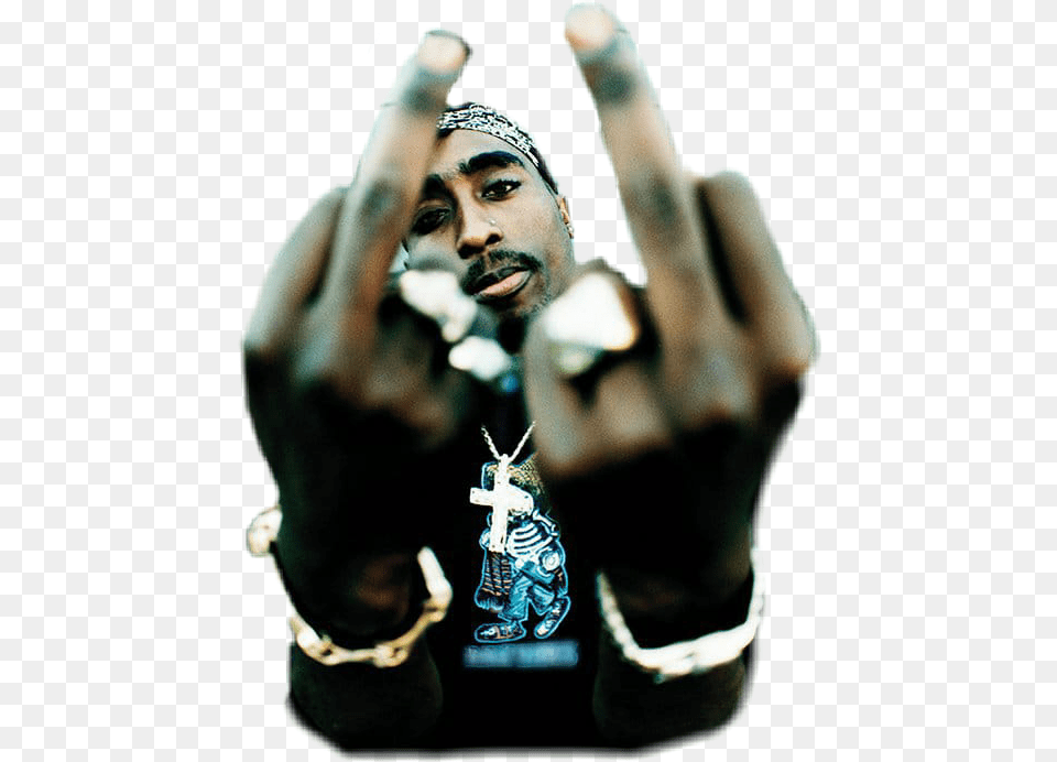 Tupac Poster Middle Finger, Accessories, Hand, Person, Body Part Png