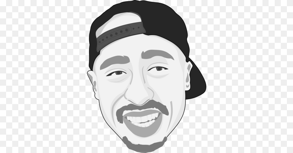 Tupac Shakur Caricature By Tupac Shakur Cartoon, Hat, Head, Person, Face Free Transparent Png