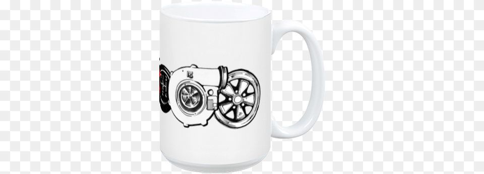 Turbo Charge Your Morning Coffee Mug Mug, Cup, Spoke, Machine, Vehicle Free Png