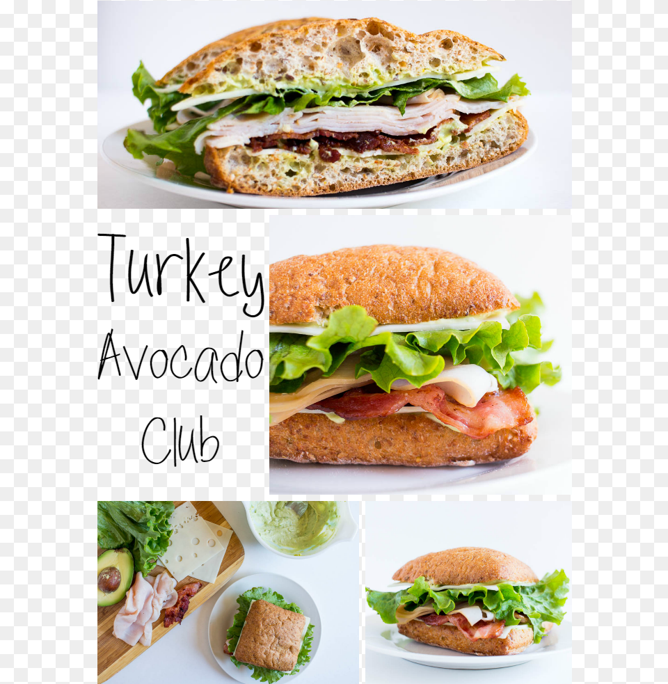 Turkey Avocado Club Turkey Club Sandwich Fresh Turkey Fast Food, Lunch, Meal, Burger Png Image
