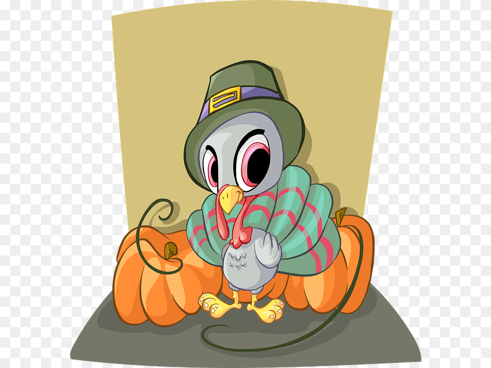 Turkey Baby Animal Bird Cute Pumpkin Baby Turkey Happy Thanksgiving Friends Clipart, Cartoon Png