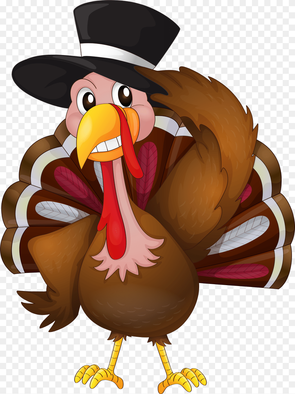 Turkey Cartoon Clipart Download Thanksgiving Turkey Transparent Background, Animal, Beak, Bird Free Png