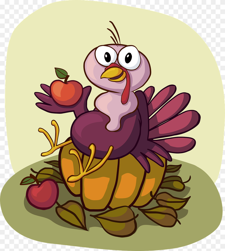 Turkey Cute Sitting Pumpkin Apple Happy Smile No Need To Count Calories Today Just Your Blessings, Cartoon, Dynamite, Weapon, Animal Png