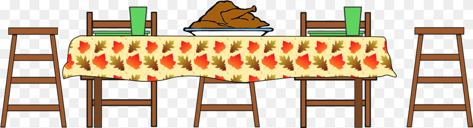 Turkey Dinner Clipart Picture Best Gift Turkey Scared Turkeyhappy Thanksgiving Hoodiet Shirtmug, Tablecloth, Table, Furniture, Dining Table Free Transparent Png