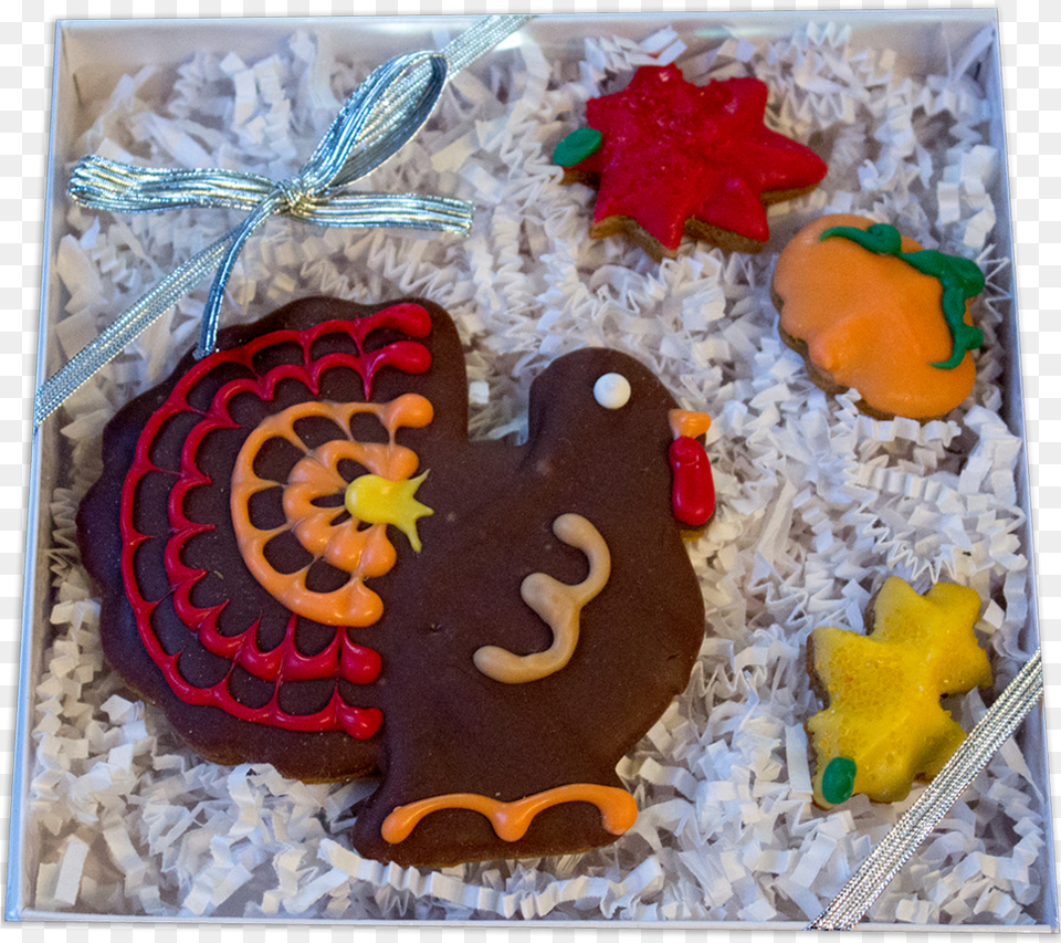Turkey Gift Box Gingerbread, Cookie, Icing, Sweets, Food Png Image