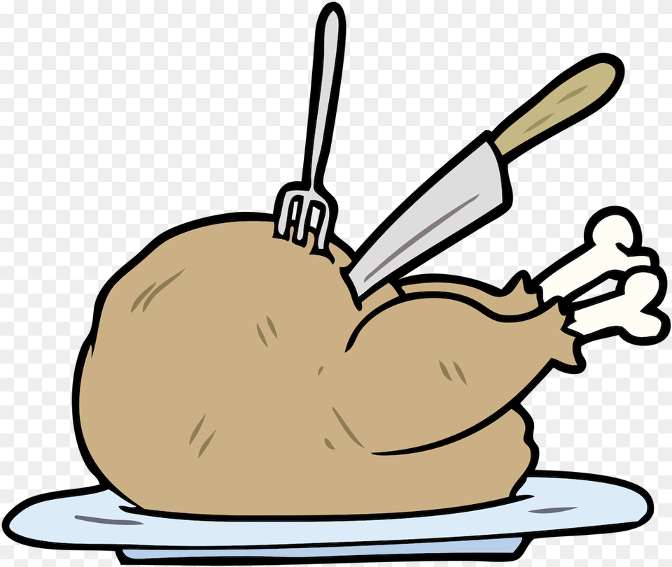 Turkey Is One Of The Top 7 Foods For A Healthy Brain Carving Turkey Cartoon, Fork, Cutlery, Food, Meal Png