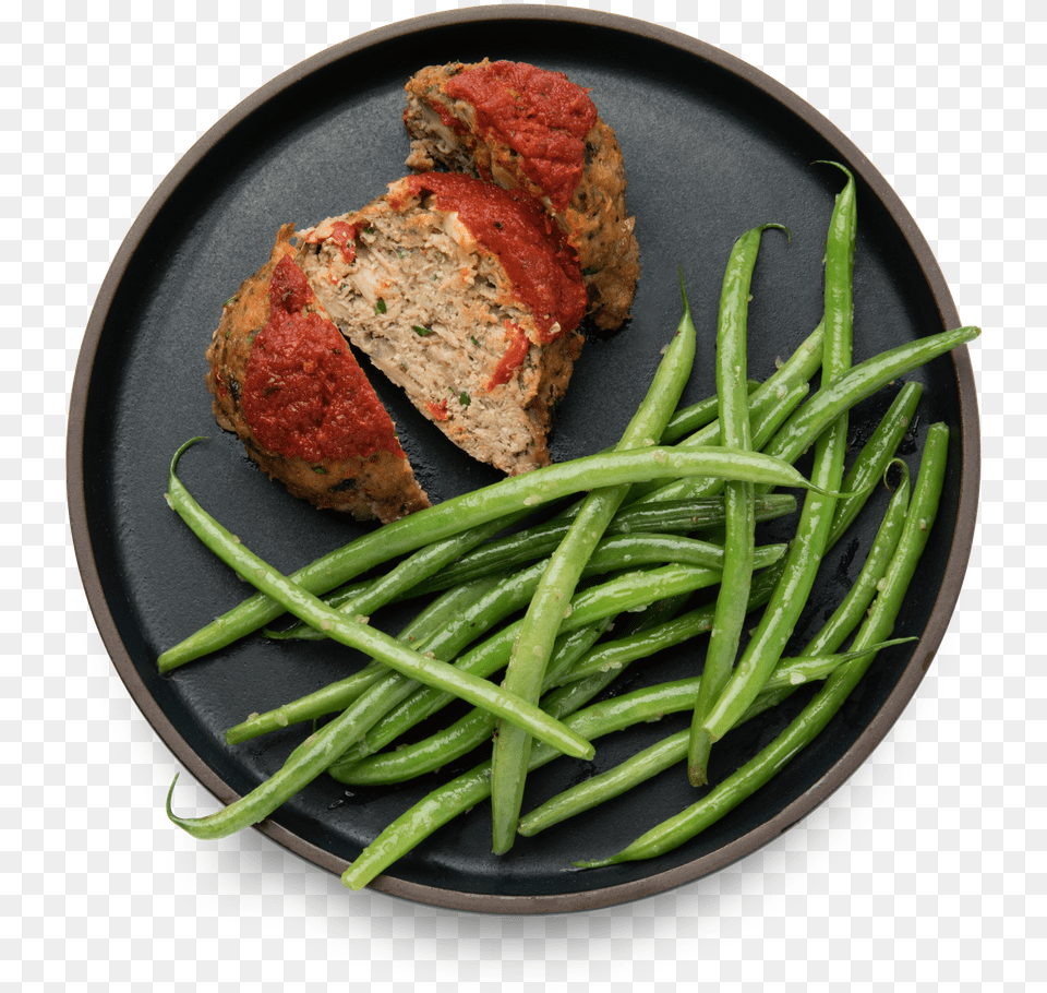 Turkey Meatloaf Green Bean, Food, Meat, Meat Loaf, Plate Free Transparent Png