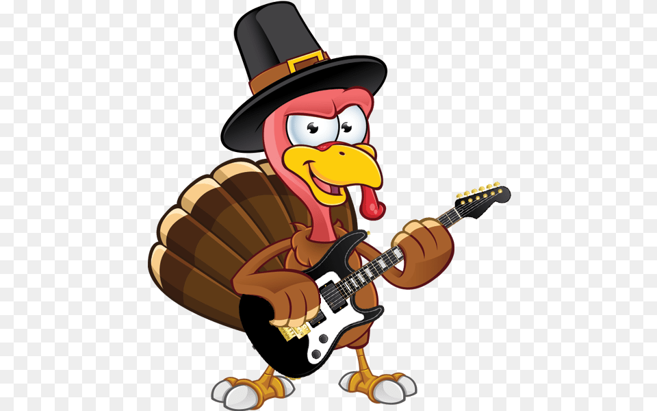 Turkey Playing Guitar, Musical Instrument, Performer, Person, Cartoon Png Image
