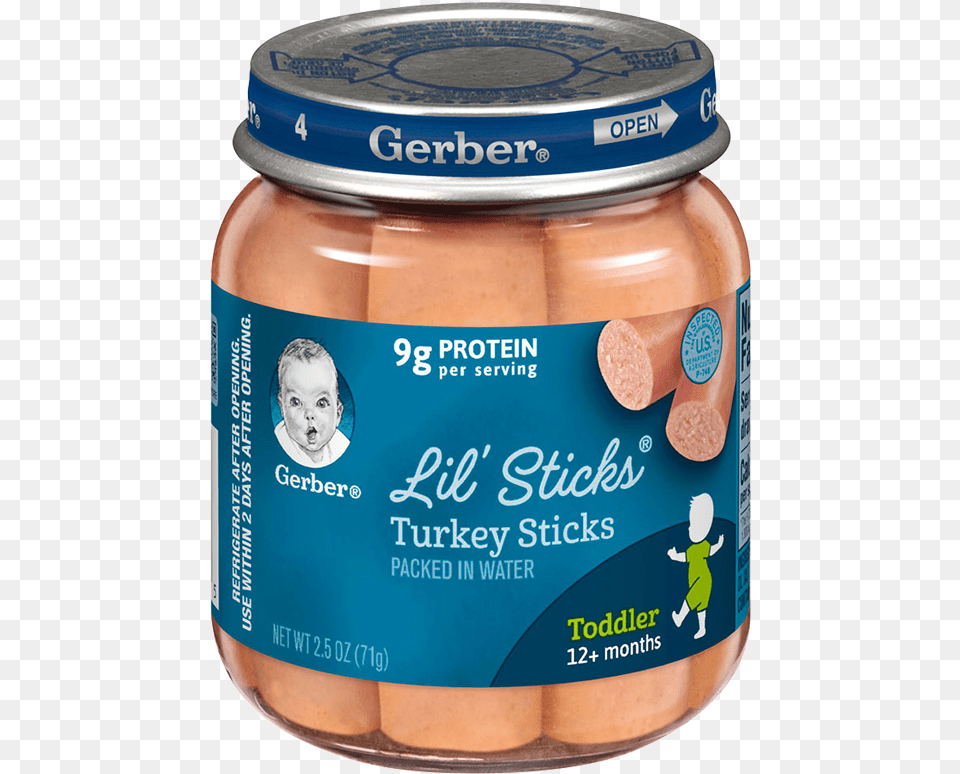 Turkey Sticks Gerber Lil Sticks, Jar, Baby, Person, Can Free Transparent Png