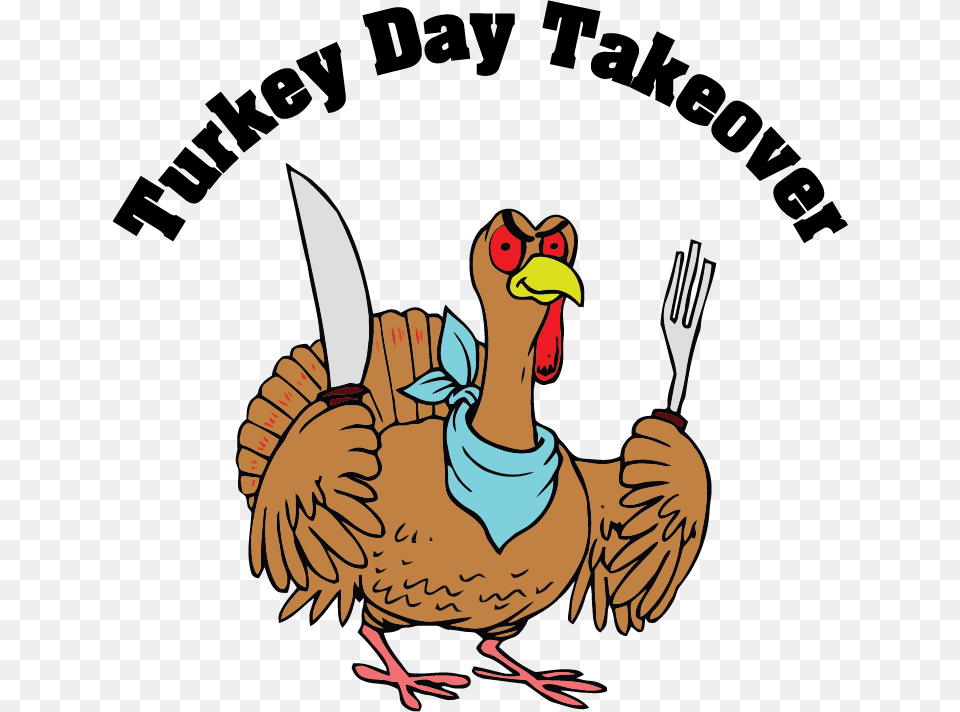 Turkey With Fork And Knife, Animal, Beak, Bird Free Png Download