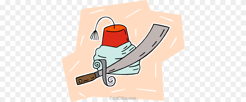 Turkish Hat And Sword Royalty Vector Clip Art Illustration, Accessories, Belt, Clothing, Dynamite Free Transparent Png