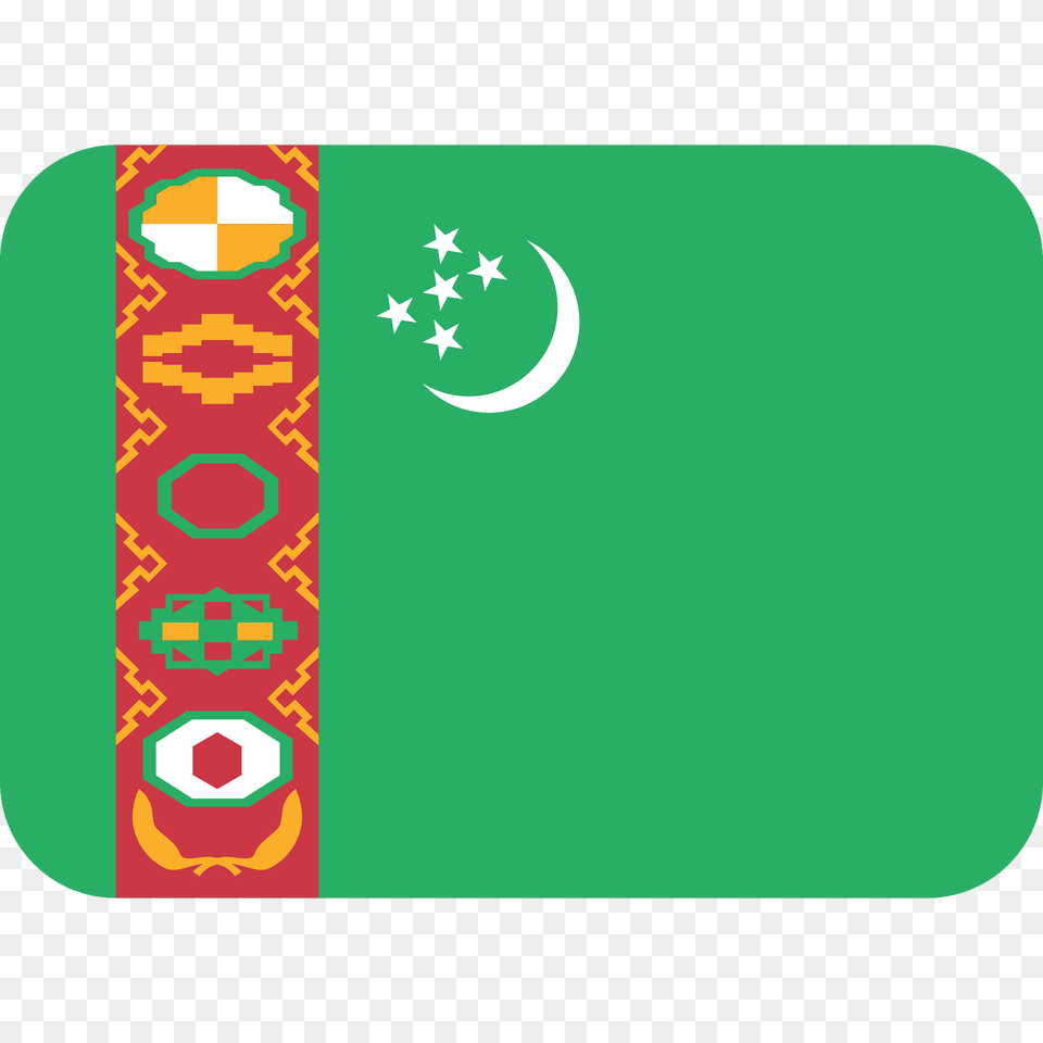 Turkmenistan Flag Emoji Clipart, Art, Graphics, Pattern, Home Decor Png