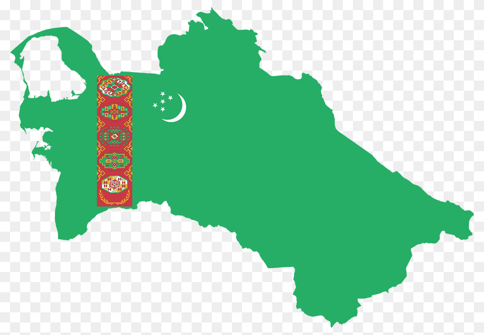 Turkmenistan Map Flag Clipart, Land, Nature, Outdoors, Sea Free Png
