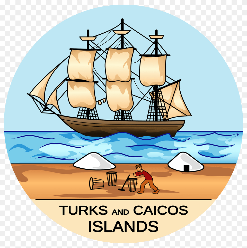 Turks And Caicos Old Seal Clipart, Boat, Sailboat, Transportation, Vehicle Free Transparent Png