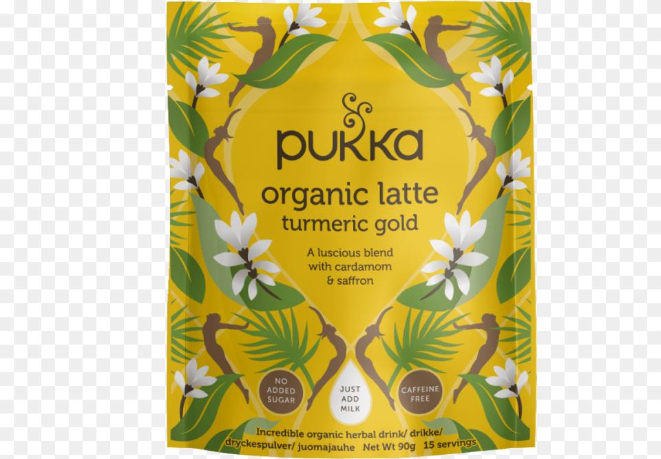 Turmeric Gold Organic Latte Pukka Herbs, Advertisement, Herbal, Plant, Poster Png