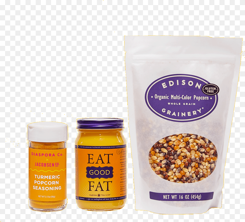 Turmeric Popcorn Spice Transparent, Food, Mustard, Can, Tin Free Png Download