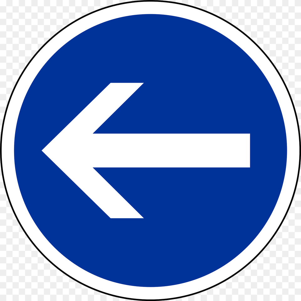 Turn Left Clipart, Sign, Symbol, Road Sign, Disk Free Png Download