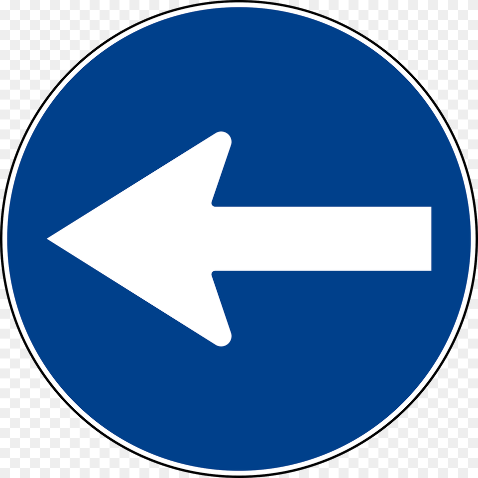 Turn Left Clipart, Sign, Symbol, Road Sign, Disk Png