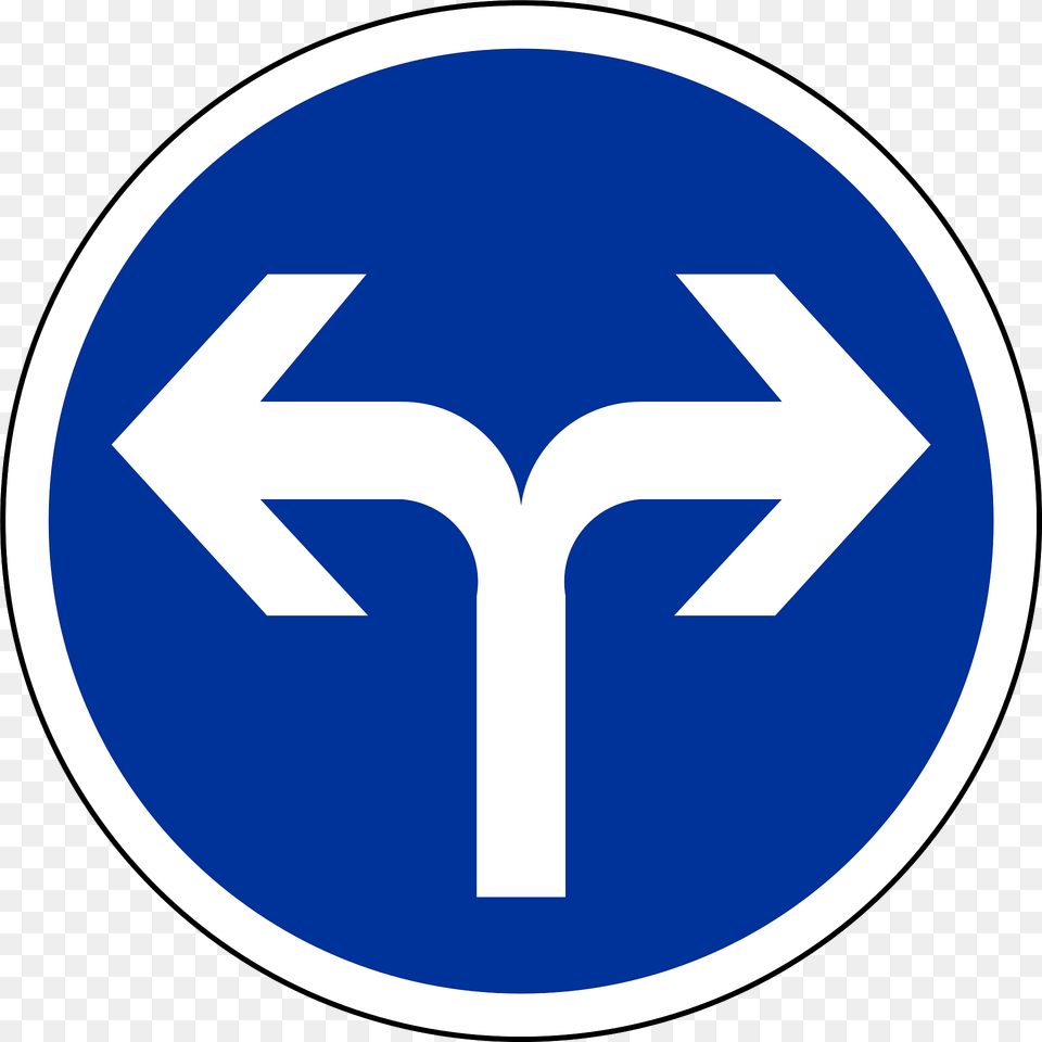 Turn Left Or Right Clipart, Sign, Symbol, Road Sign, Disk Free Png