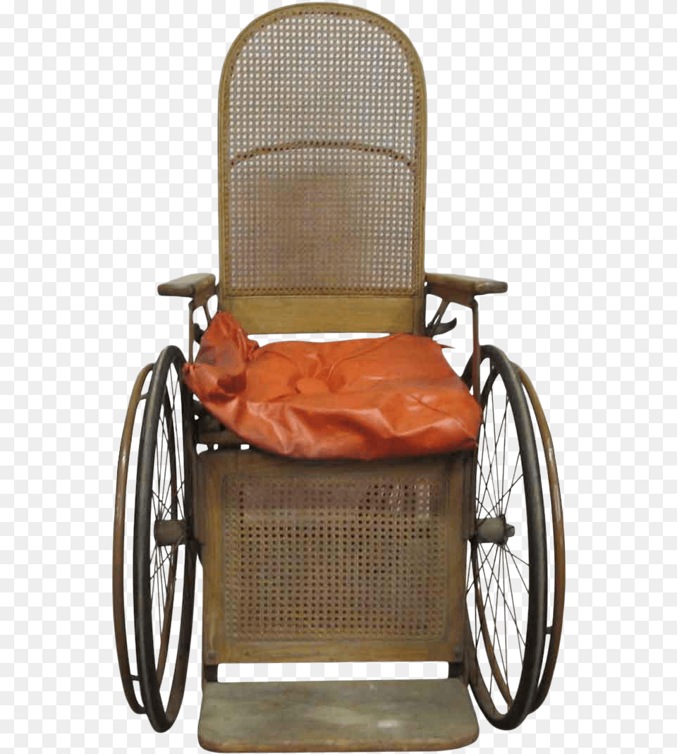 Turn Of The Century Wooden Wheelchair Wheelchair, Chair, Furniture, Machine, Wheel Png