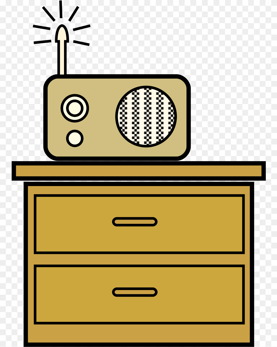 Turn On The Radio Cartoon Clipart Download Radio Cartoon, Cabinet, Furniture, Drawer, Dresser Png