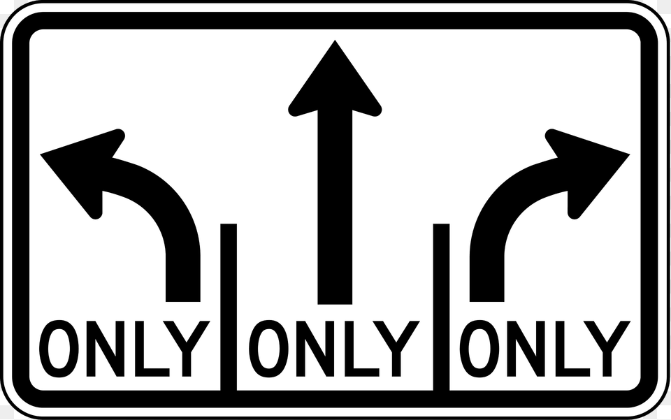 Turn Only Lanes Clipart, Sign, Symbol, Road Sign Free Png