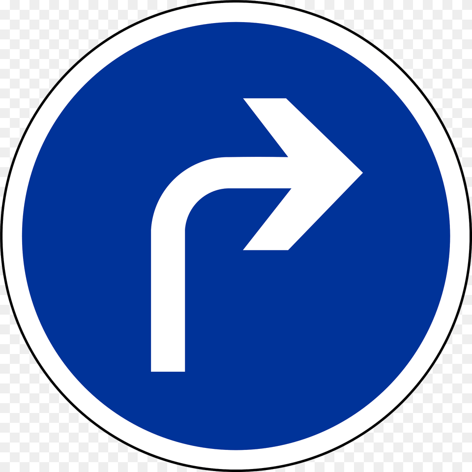 Turn Right Ahead Clipart, Sign, Symbol, Road Sign, Disk Png Image