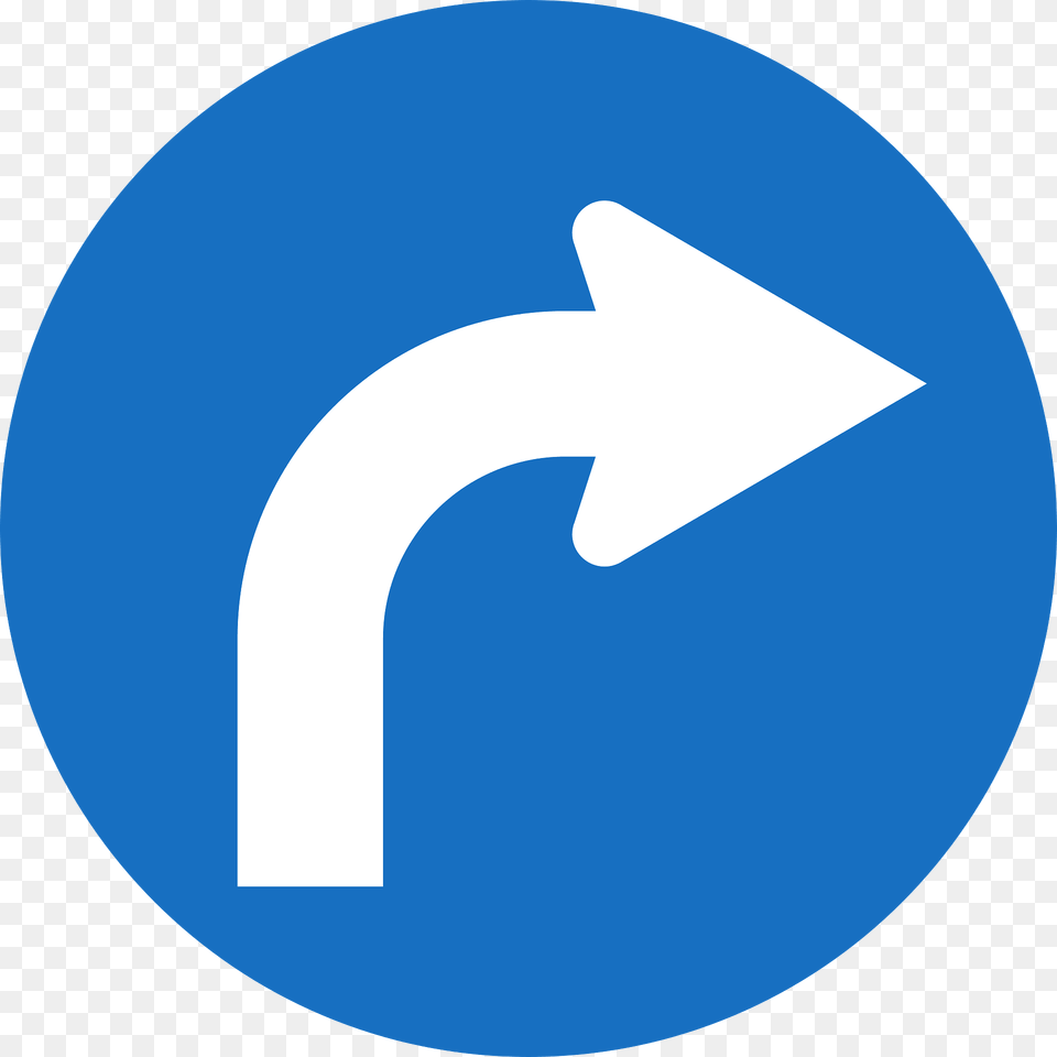 Turn Right Ahead Only Sign In Austria Clipart, Symbol, Disk Free Png Download