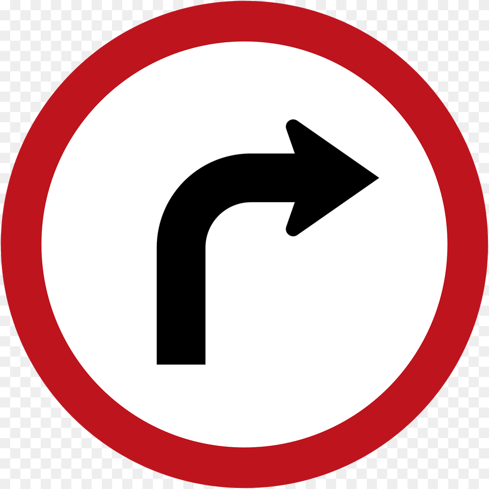 Turn Right Ahead Sign In Jamaica Clipart, Symbol, Road Sign, Disk Png Image