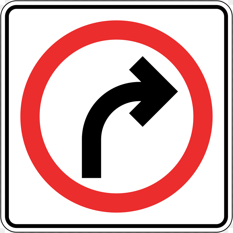 Turn Right Ahead Sign In Panama Clipart, Symbol, Road Sign Free Png Download