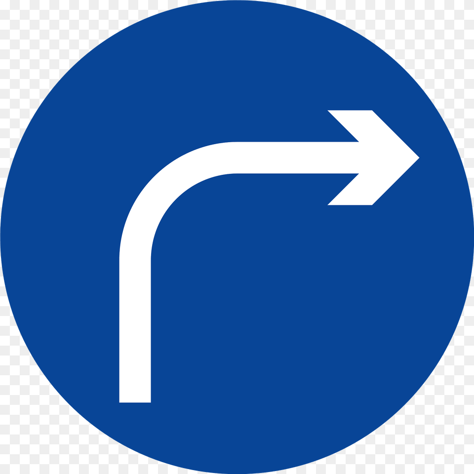Turn Right Ahead Sign In Philippines Clipart, Symbol, Disk, Road Sign Png Image