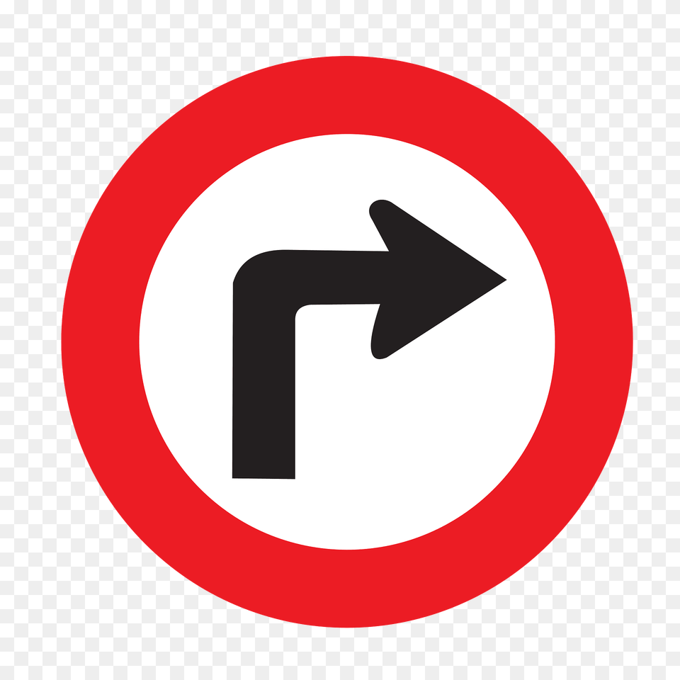 Turn Right Ahead Sign In United States Clipart, Symbol, Road Sign Free Png Download