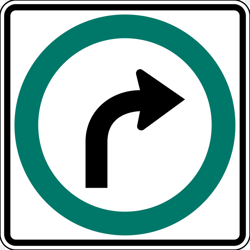 Turn Right Sign In Canada Clipart, Symbol, Road Sign Free Png Download