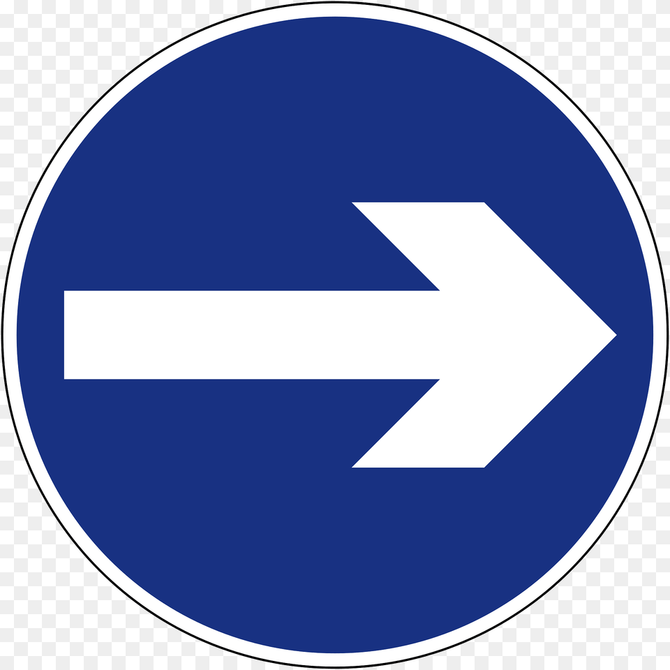 Turn Right Sign In Indonesia Clipart, Symbol, Road Sign, Disk Png Image
